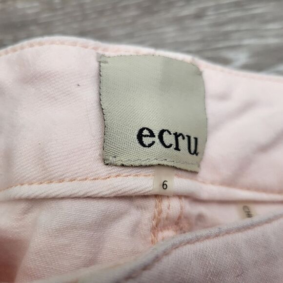 Ecru strummer frayed ankle jeans light pink colored size 6 - Picture 2 of 12